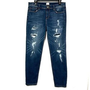 NEW Sneak Peek Women's Sexy Distressed Boyfriend Dark Denim Blue‎ Jeans Size 9